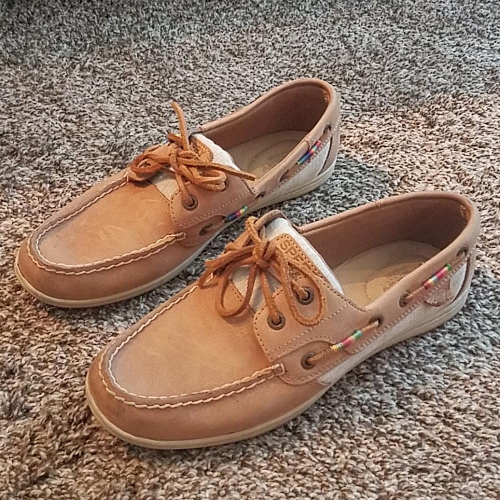 Sperry Boat Shoes with Rainbow Accent